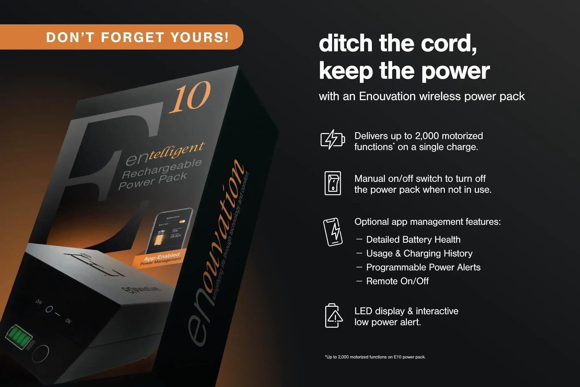 Next-Gen Durapella reclining sectional promo with black/orange wireless power pack 10 Pack on Tampa Home & Garden Store