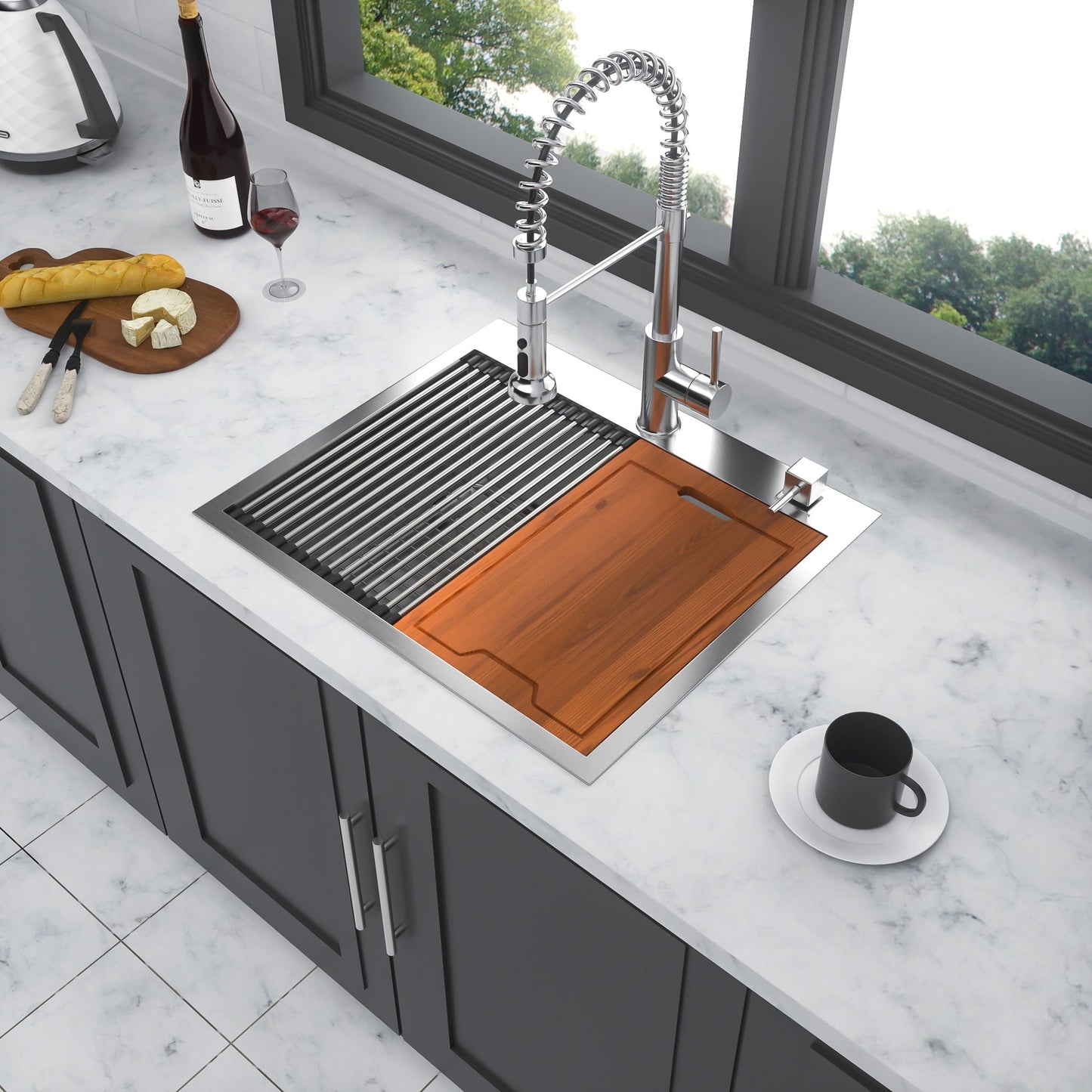 Drop In Kitchen Sink Stainless Steel Workstation