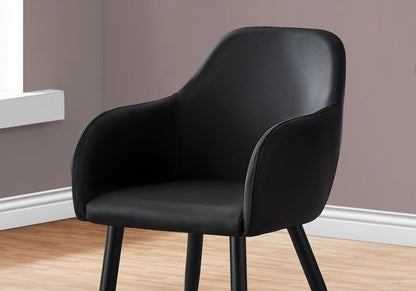 Set of 2 Upholstered Dining Chairs and Armrests