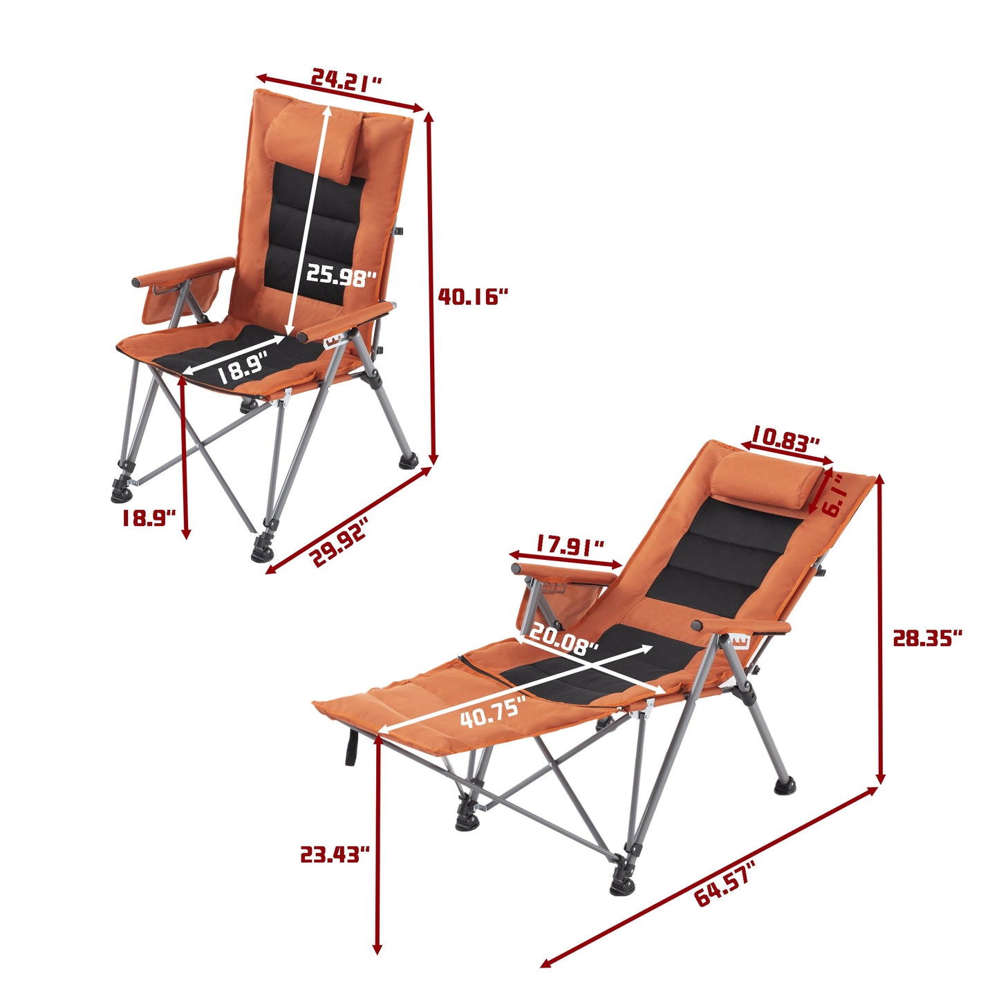 Foldable Camping Chair and Adjustable Backrest