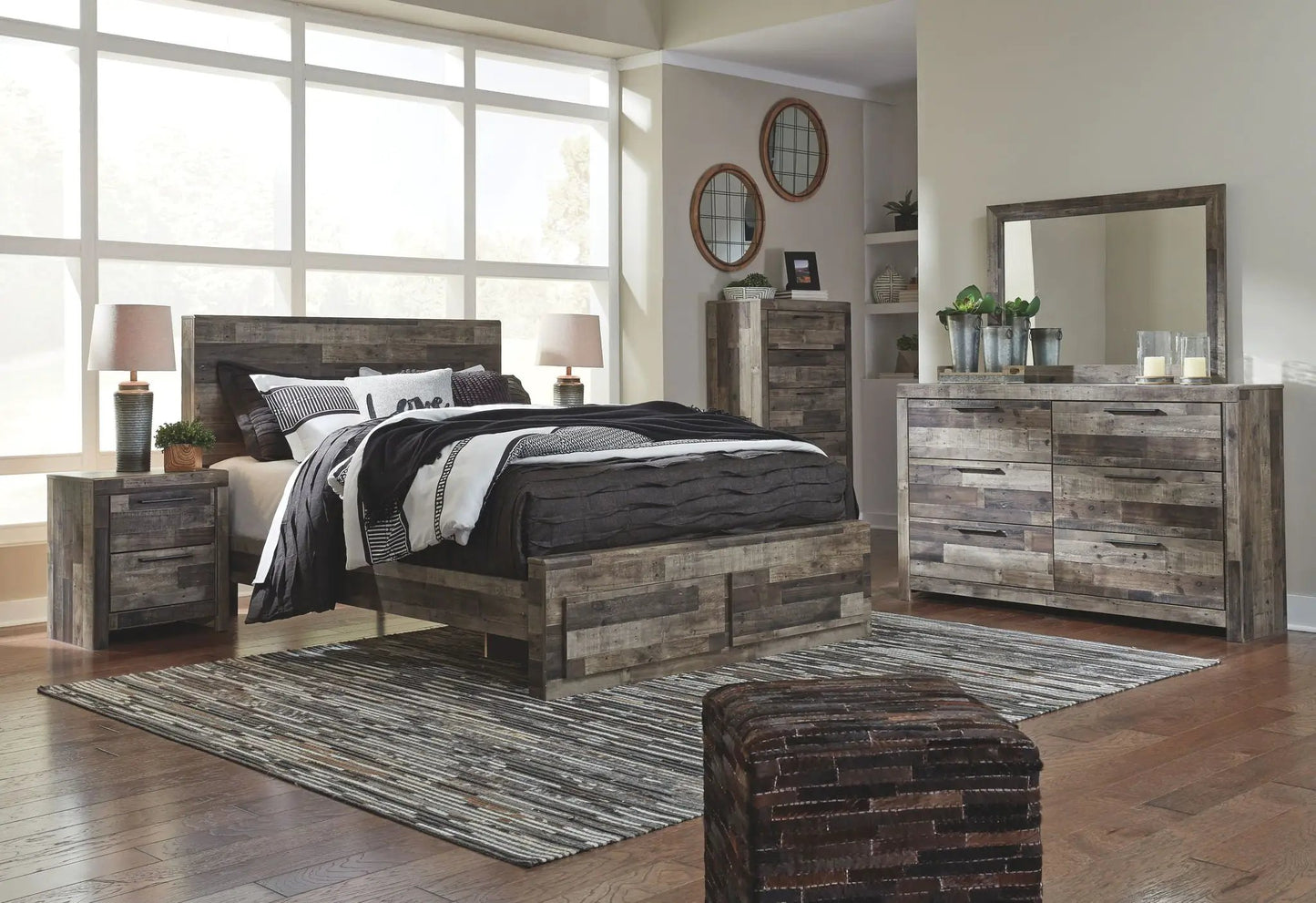 Derekson Panel Bedroom Set with Butcher Block