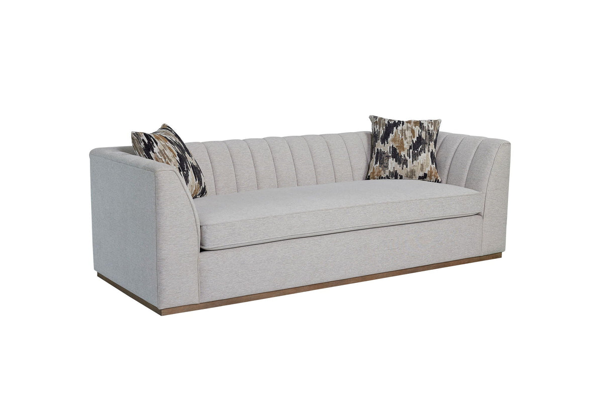 Off White Channel Sofa With Dacron Cushions