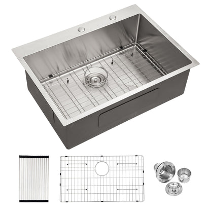 Drop-in stainless steel kitchen sink 16 gauge, single bowl, topmount basin HouseOfZazla on Tampa Home & Garden Store