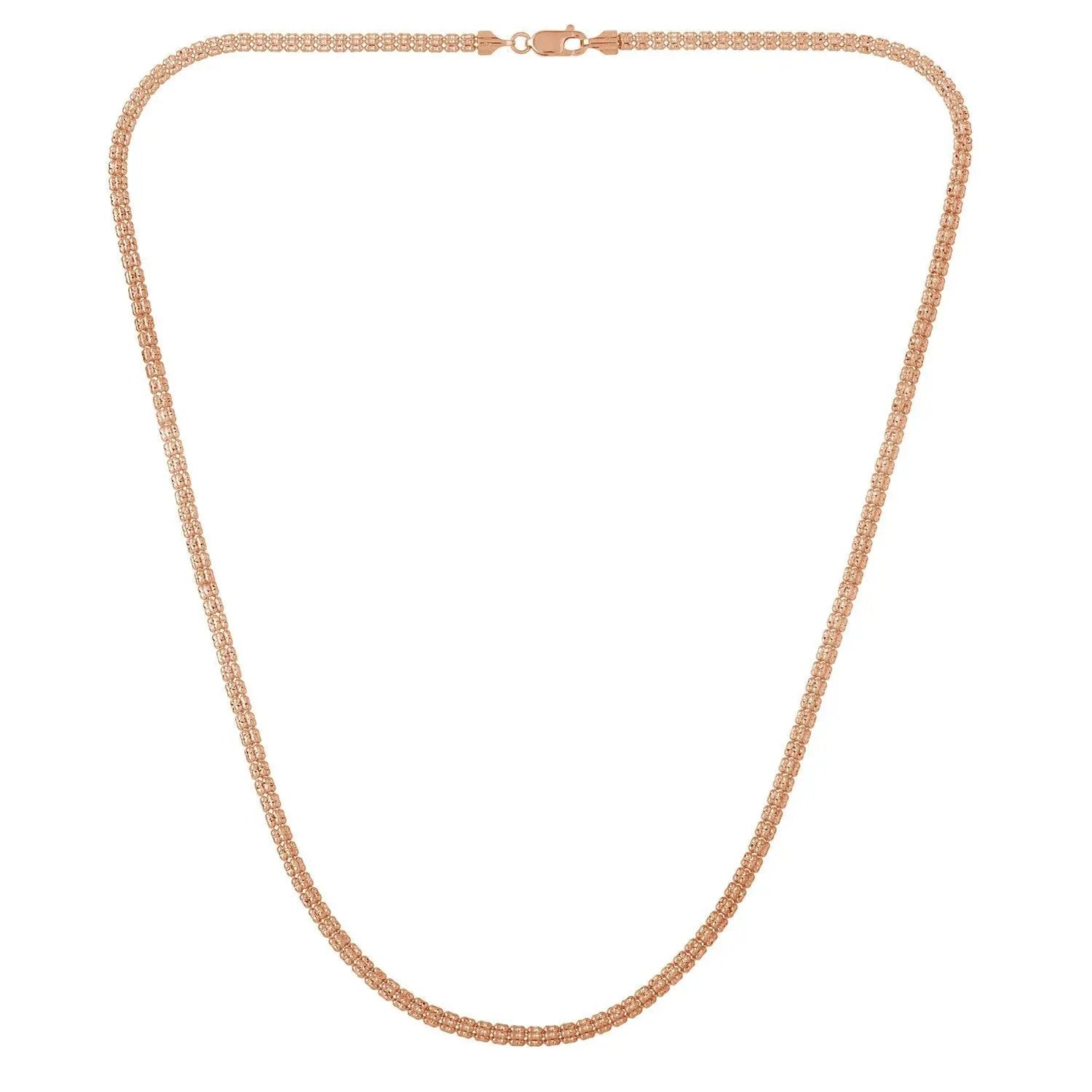 Ice Barrel Chain necklace in 14k rose gold, 3.10 mm, by Bids.com on Tampa Home & Garden Store
