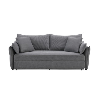 Irina pull-out sleeper sofa by HouseOfZazla in dark gray fabric with removable cushions on Tampa Home & Garden Store