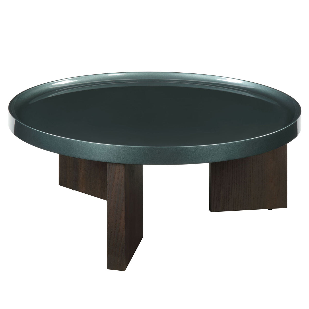 Elegant Design Coffee Table with High Gloss Top dark green, dark wood legs HouseOfZazla on Tampa Home & Garden Store