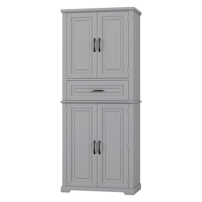 Bathroom storage cabinet with multifunctional space, gray linen cabinet with double doors on Tampa Home & Garden Store