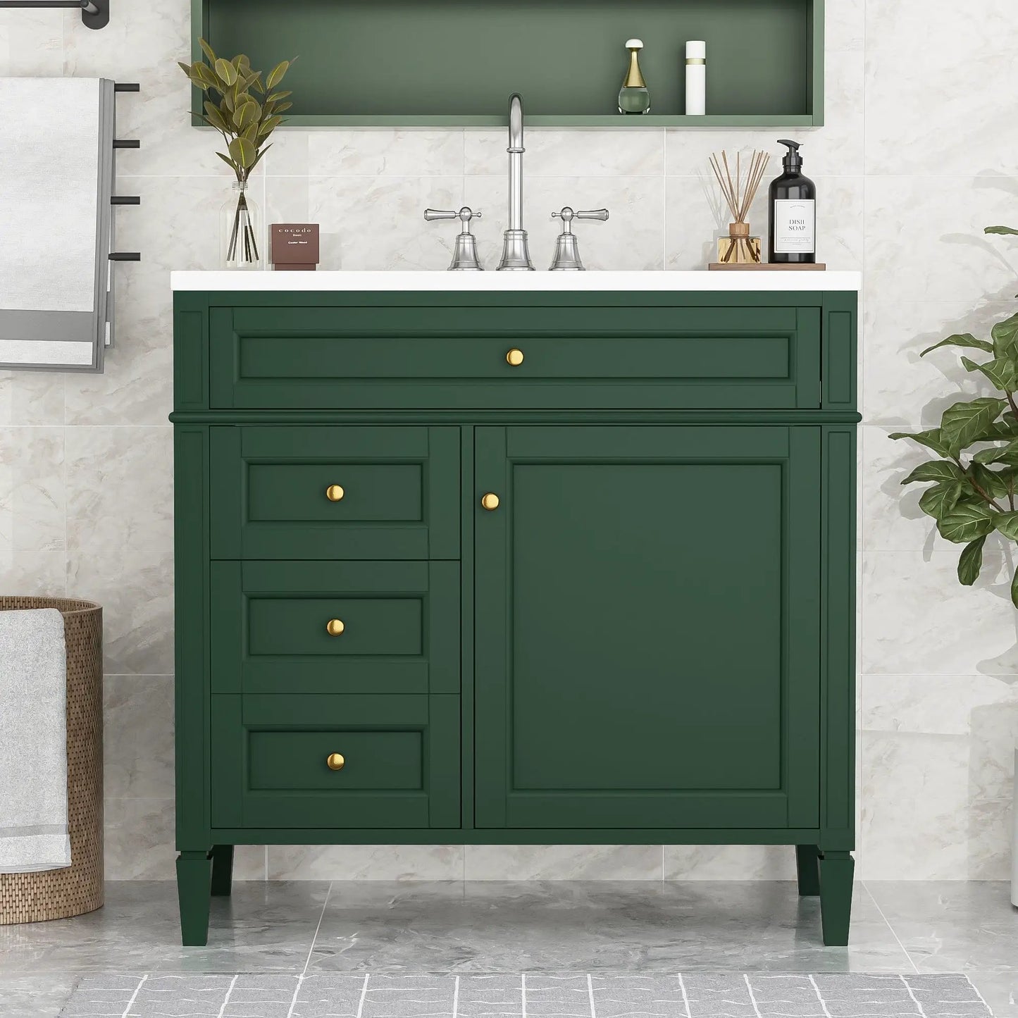 Bathroom Vanity With Top Sink and 2 Drawers