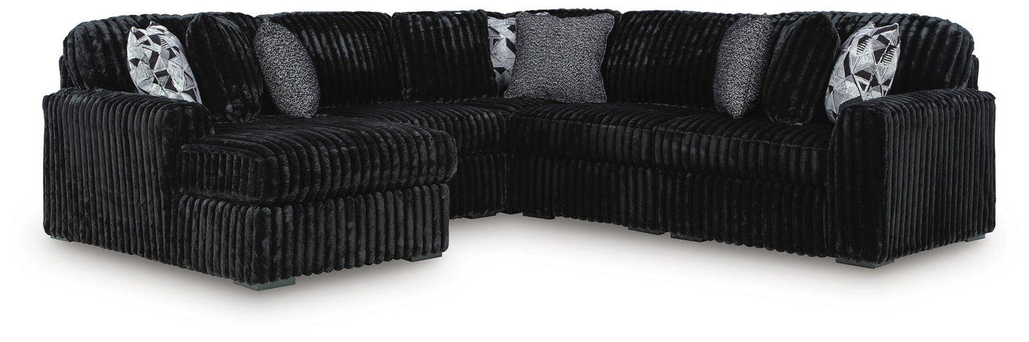 Midnight Madness Sectional and Jumbo Corduroy