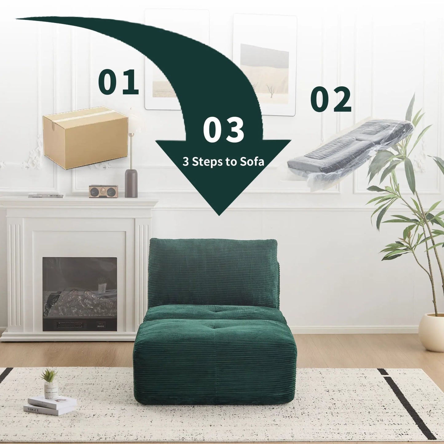 Single Chaise Longue With Movable Ottoman