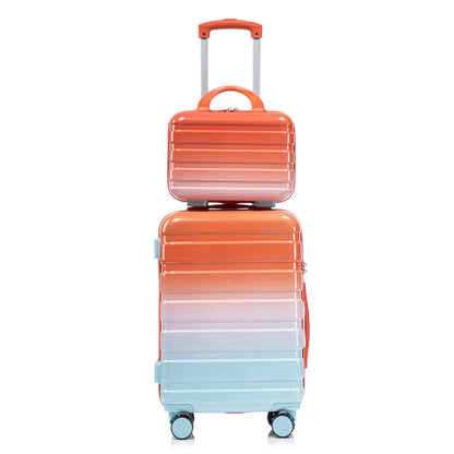 2pc gradient luggage set orange-to-blue with spinner wheels HouseOfZazla on Tampa Home & Garden Store