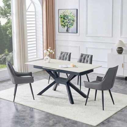 Dark Gray Flat Back Dining Chairs and Soft Touch