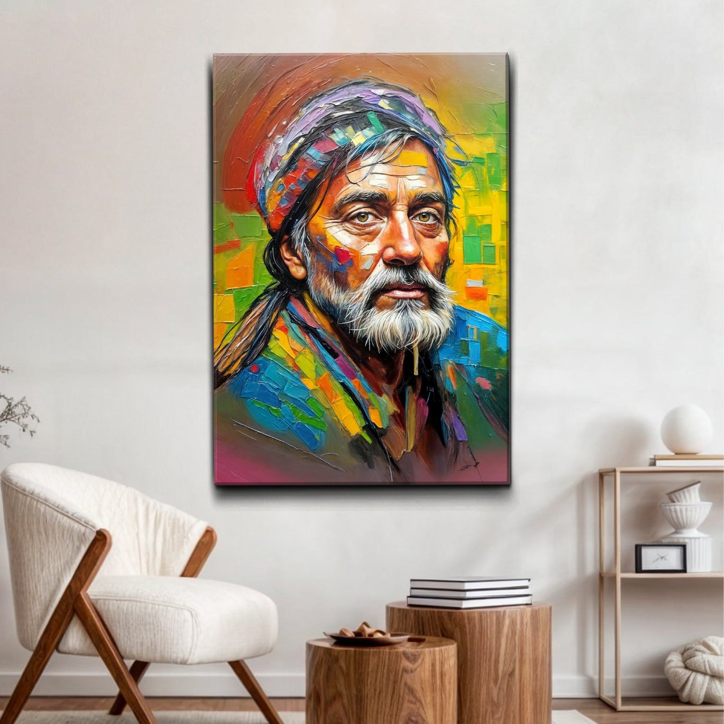 Soul Mosaic - Sport Wall Art canvas by Tailored Canvases; mosaic portrait of a man on Tampa Home & Garden Store