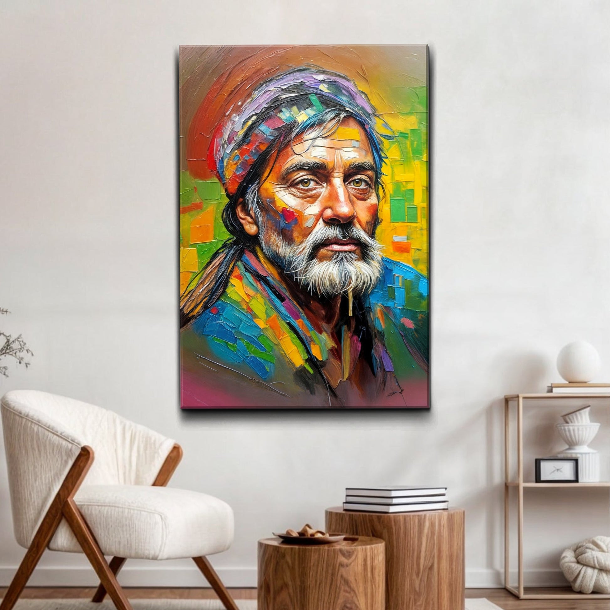 Soul Mosaic - Sport Wall Art canvas by Tailored Canvases; mosaic portrait of a man on Tampa Home & Garden Store