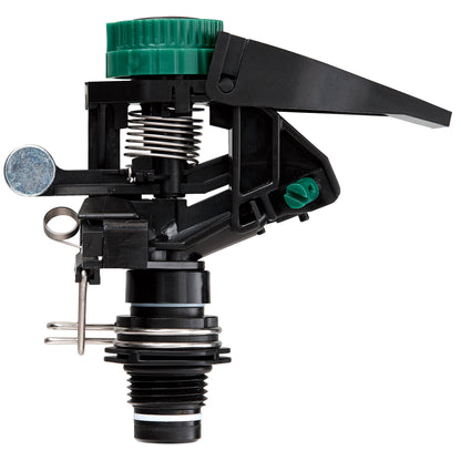 Orbit Irrigation 1/2-in MPT impact sprinkler head with weighted arm; green top, black body on Tampa Home & Garden Store