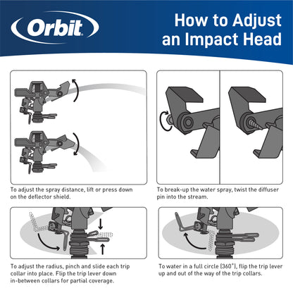 1/2-in MPT Impact Sprinkler Head with Weighted Arm by Orbit for underground irrigation gray on Tampa Home & Garden Store