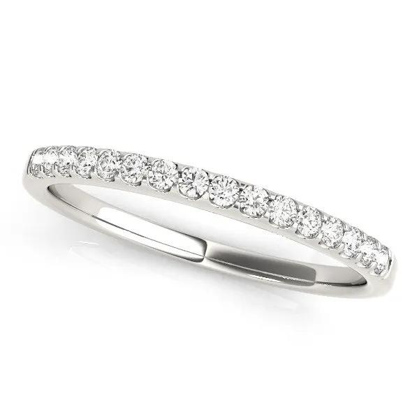 14k white gold scalloped pave diamond wedding band, 1/6 cttw on Tampa Home & Garden Store