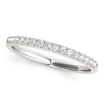 14k white gold scalloped pave diamond wedding band, 1/6 cttw on Tampa Home & Garden Store