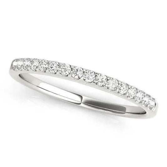 14k white gold scalloped pave diamond wedding band, 1/6 cttw on Tampa Home & Garden Store