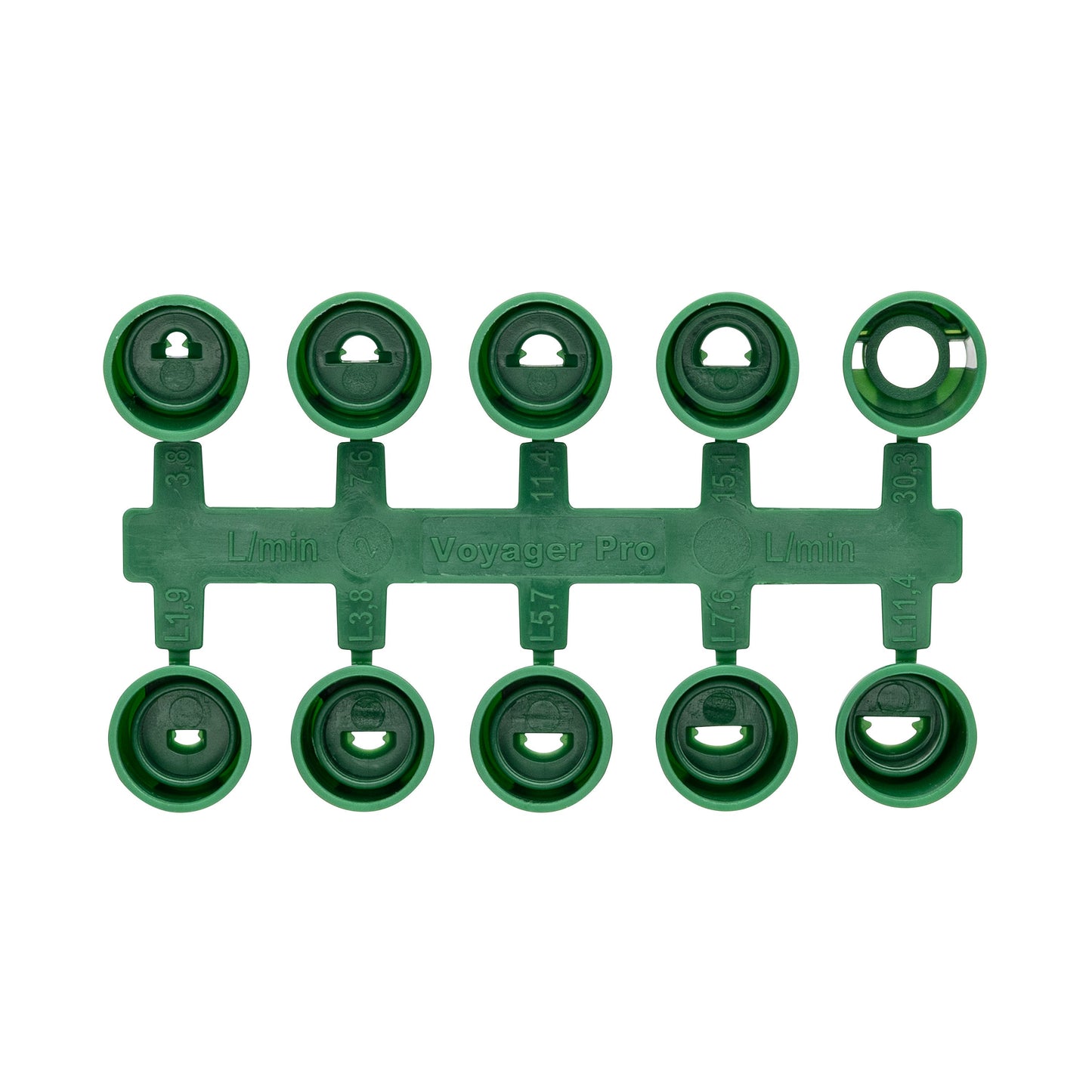 Orbit Voyager Pro gear-drive sprinkler nozzle rack green plastic with 10 nozzles on Tampa Home & Garden Store