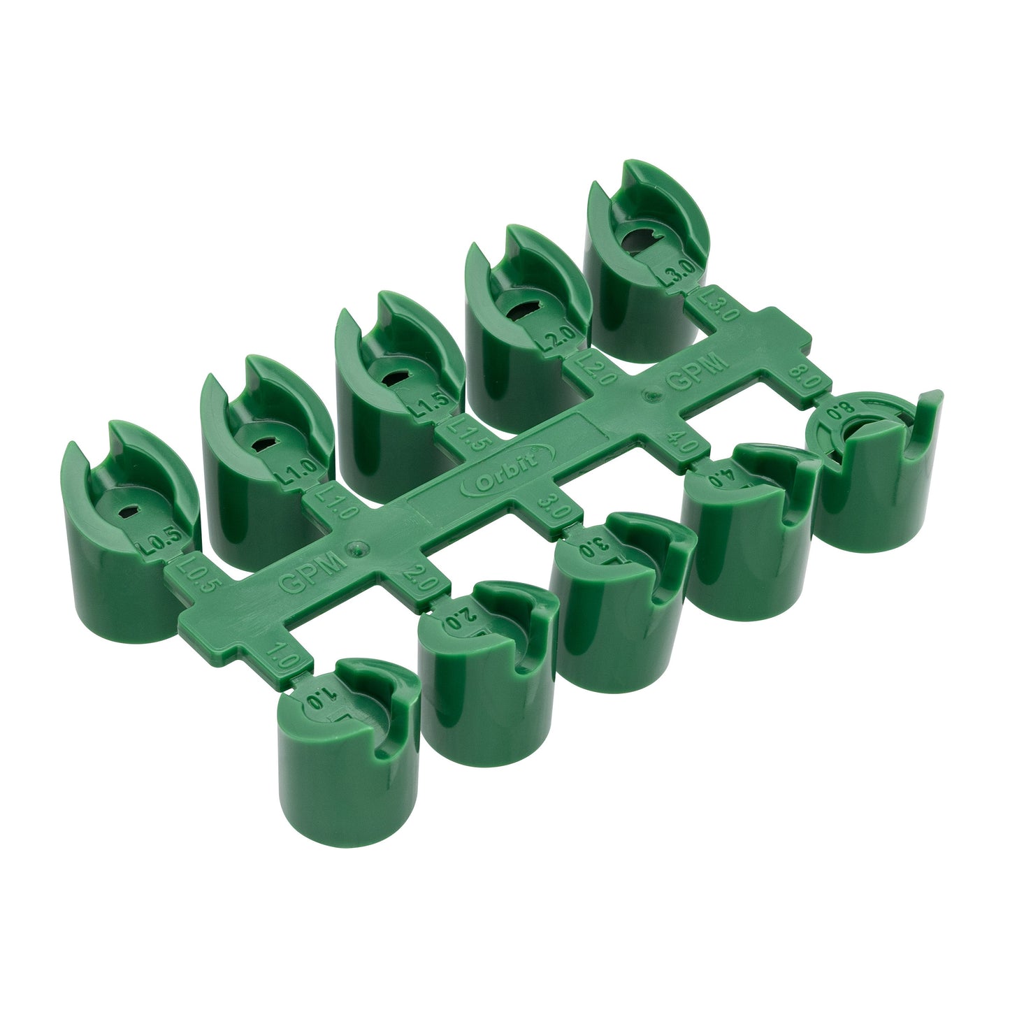 Orbit Voyager Gear-Drive Rotor Nozzle Rack, green plastic irrigation accessory with holders on Tampa Home & Garden Store