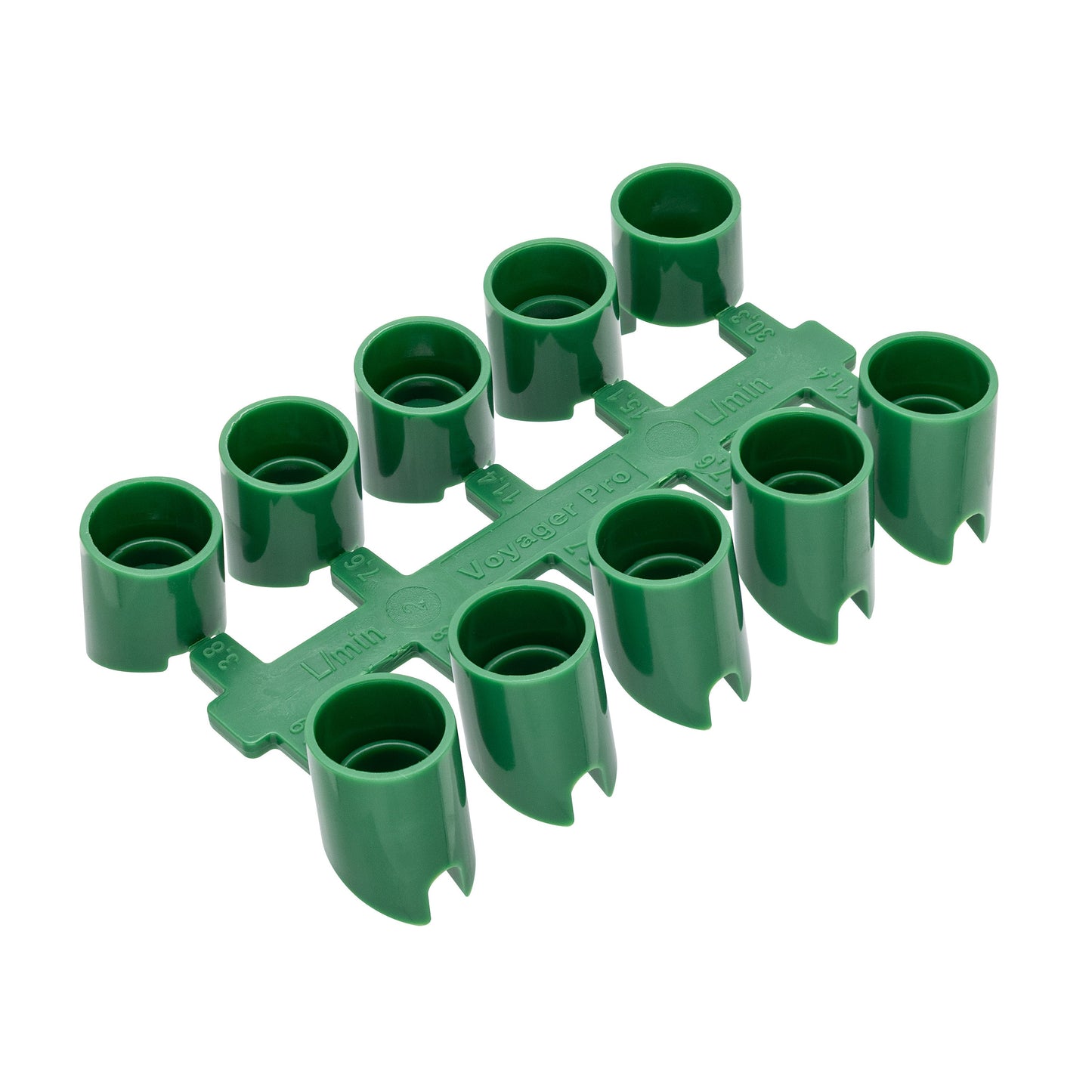Orbit Voyager gear-drive rotor sprinkler nozzle rack with 12 green sockets on Tampa Home & Garden Store