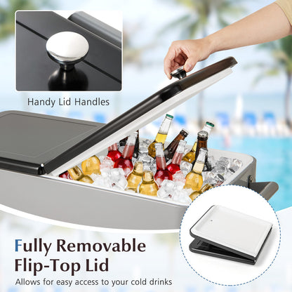 GemGear portable patio cooler with flip-top lid, bottom shelf and bottle opener on Tampa Home & Garden Store