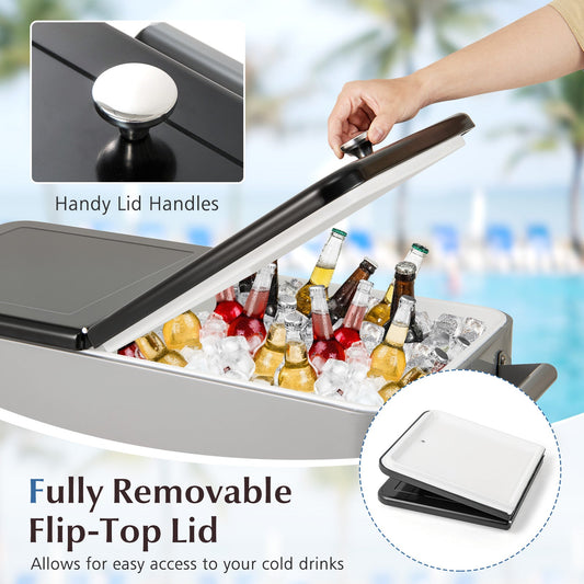 GemGear portable patio cooler with flip-top lid, bottom shelf and bottle opener on Tampa Home & Garden Store