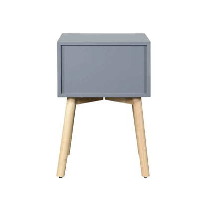 Side Table With Two Drawers Mid Century Modern