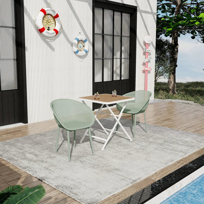 2 Pack Lounge Chair Set and Folding Square Table