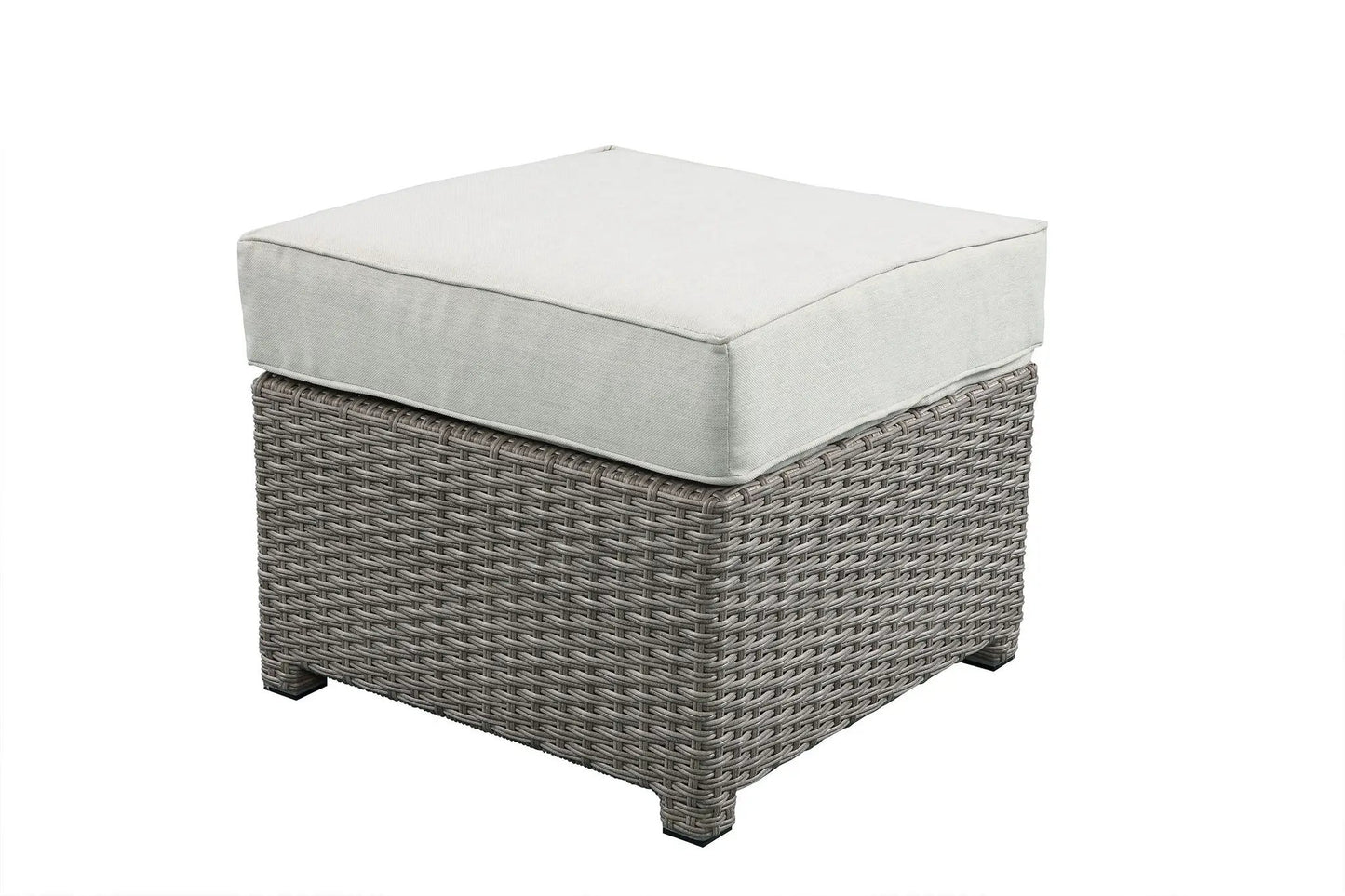 Salena wicker patio ottoman with beige cushion, 2-piece outdoor set, Unique Piece Furniture on Tampa Home & Garden Store