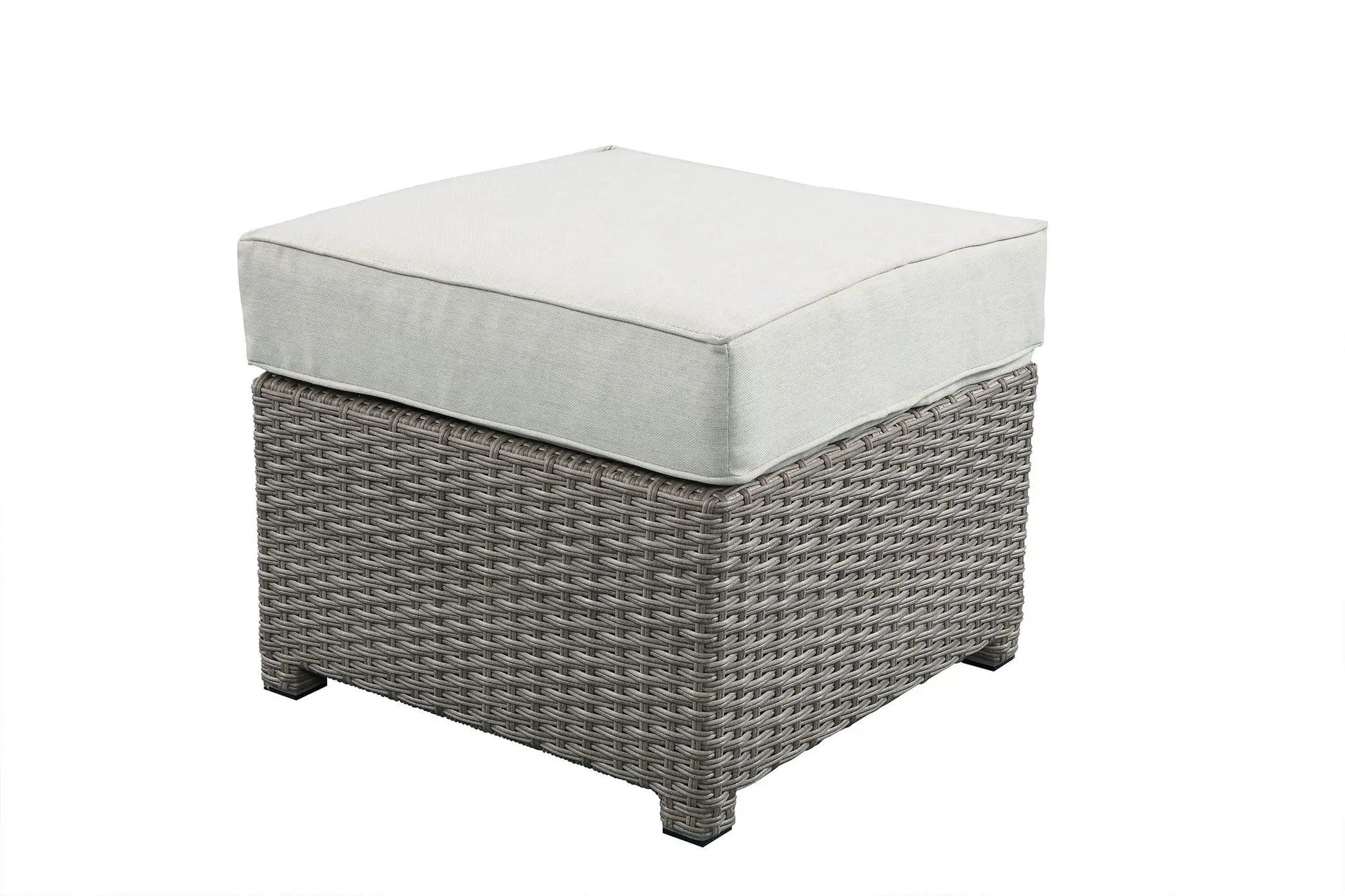 Salena wicker patio ottoman with beige cushion, 2-piece outdoor set, Unique Piece Furniture on Tampa Home & Garden Store