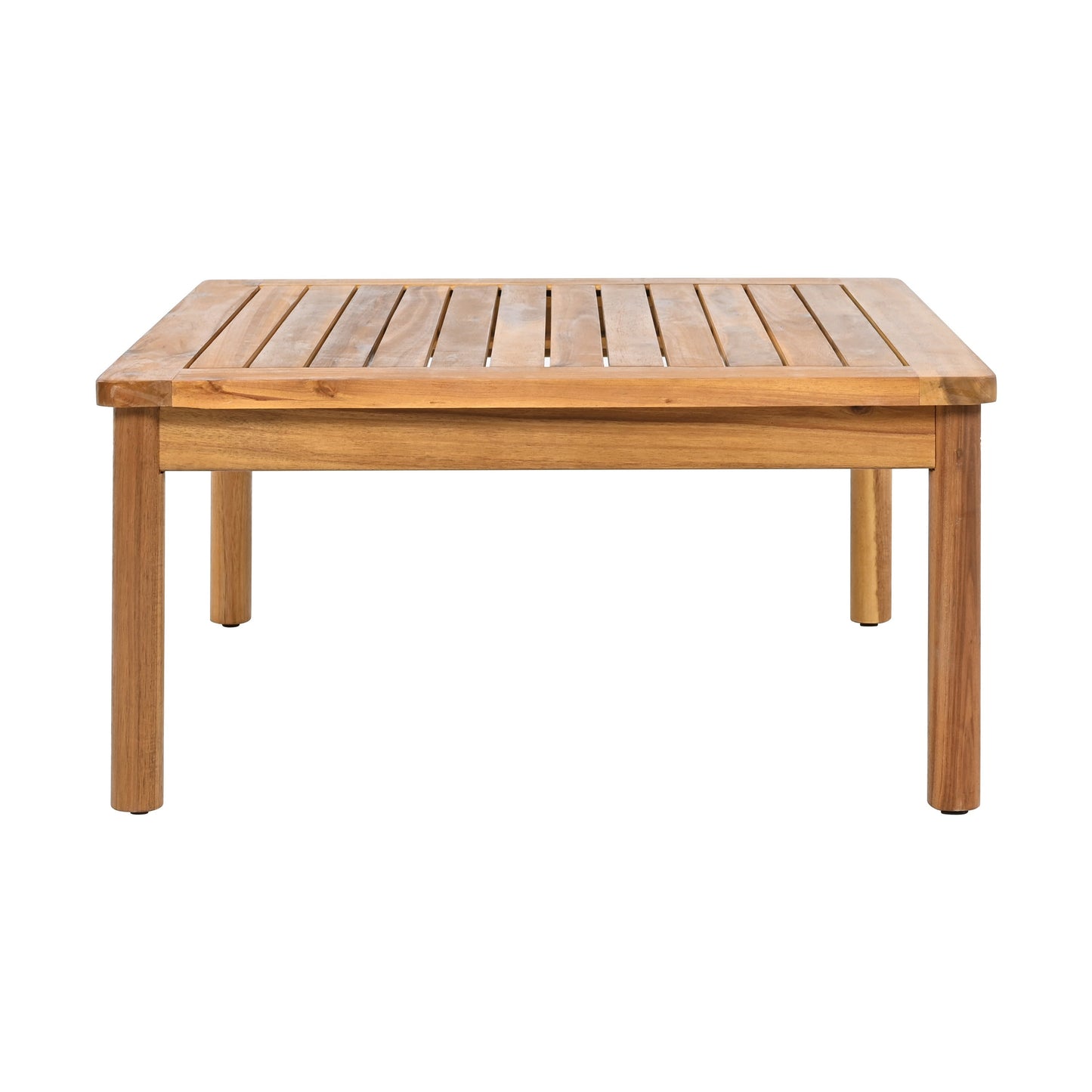 Outdoor acacia wood table with slatted top and sturdy rectangular frame on Tampa Home & Garden Store