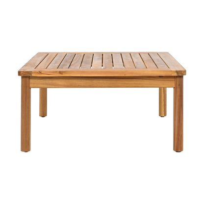 Outdoor acacia wood table with slatted top and sturdy rectangular frame on Tampa Home & Garden Store