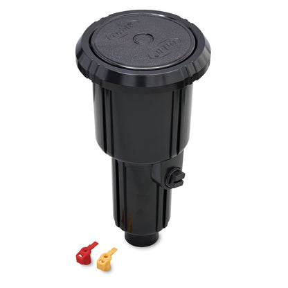 Orbit Pulse XL Pop-Up Rotor Sprinkler, black body with round lid; red and yellow keys included on Tampa Home & Garden Store