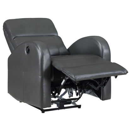 Meglia Power Recliner Chair dark gray leather, HouseOfZazla footrest extendable on Tampa Home & Garden Store