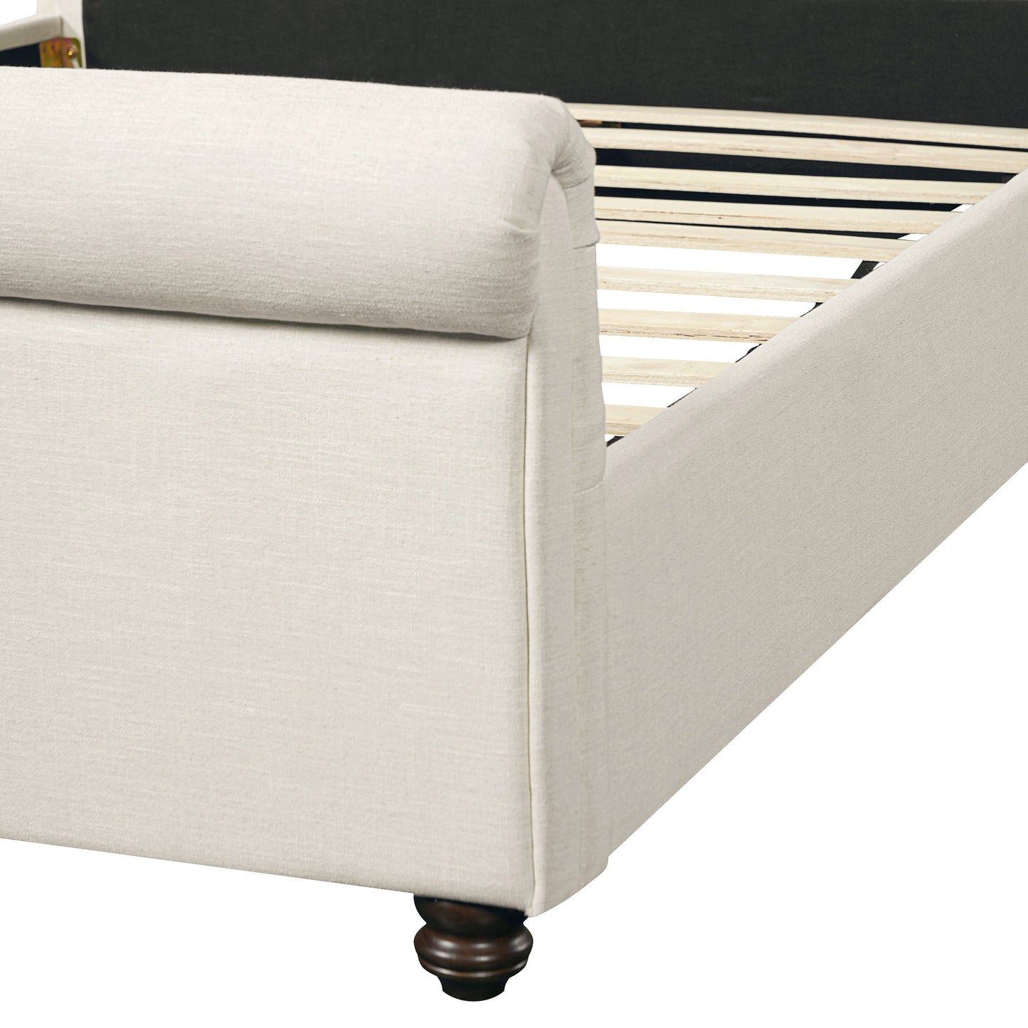 Queen Luxurious Upholstered Bed Frame and Linen