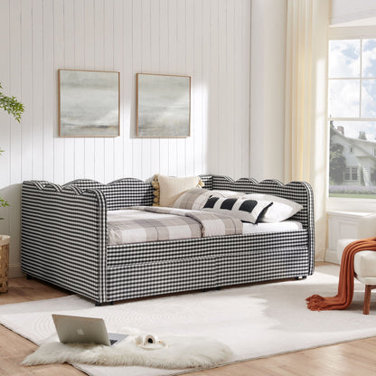 Gingham Daybed With Usb Port And The Wave Shape