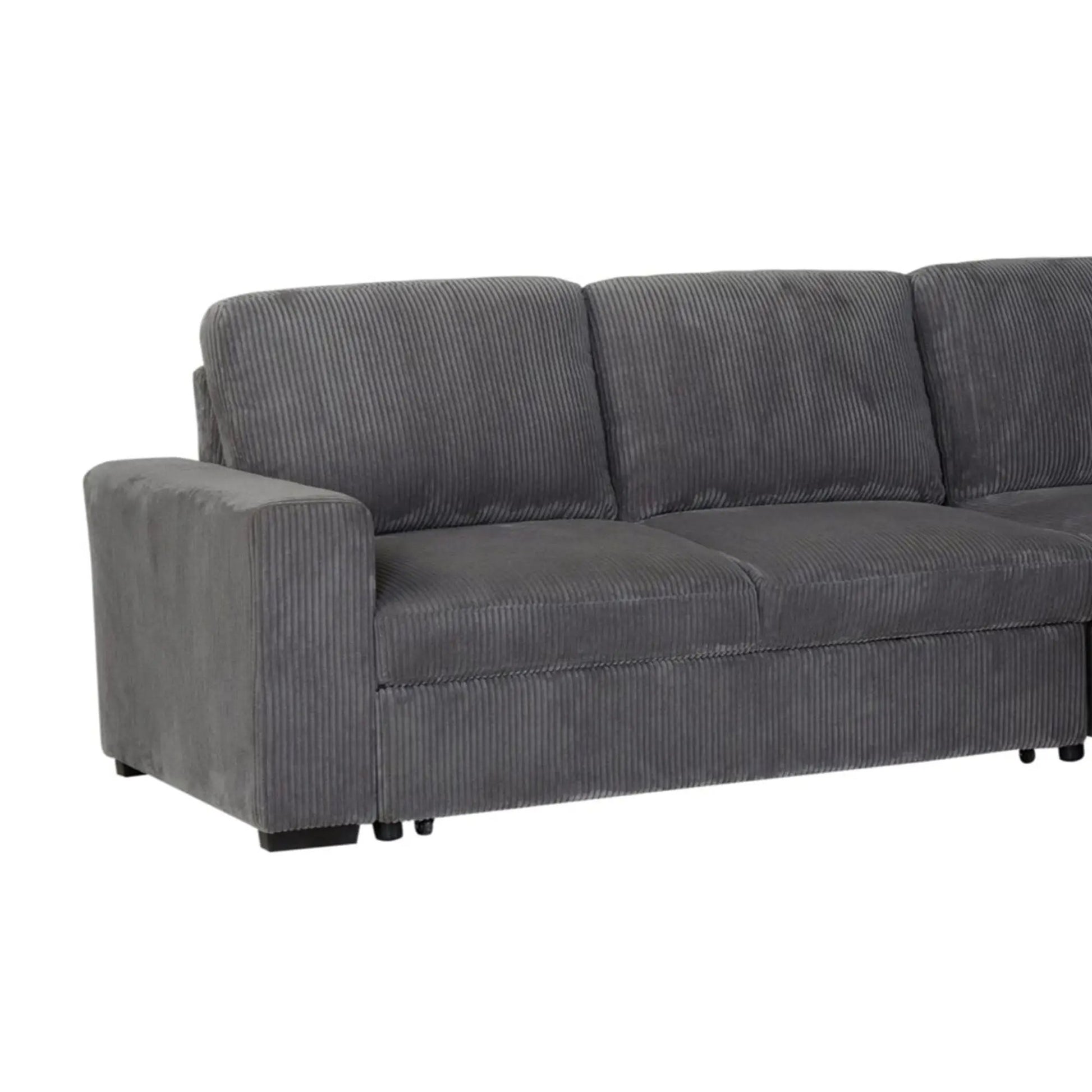 Melody stationary sectional sofa in grey corduroy by Unique Piece Furniture on Tampa Home & Garden Store