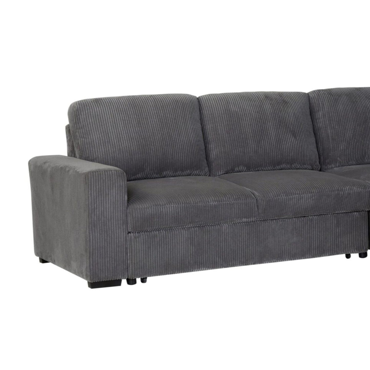 Melody contemporary design sectional sofa HouseOfZazla, dark gray corduroy stationary sofa on Tampa Home & Garden Store