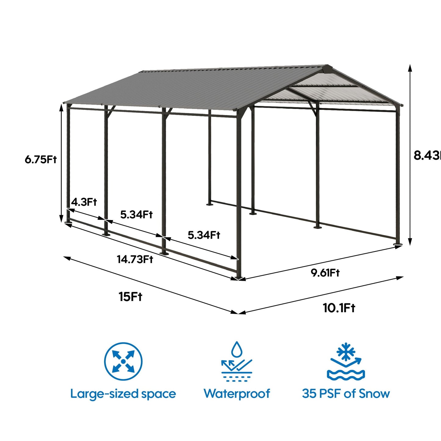 Heavy Duty Carport and Galvanized Steel Roof