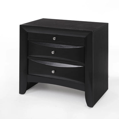Ireland - Elegant Design Nightstand by Unique Piece Furniture in black wood with silver knobs on Tampa Home & Garden Store
