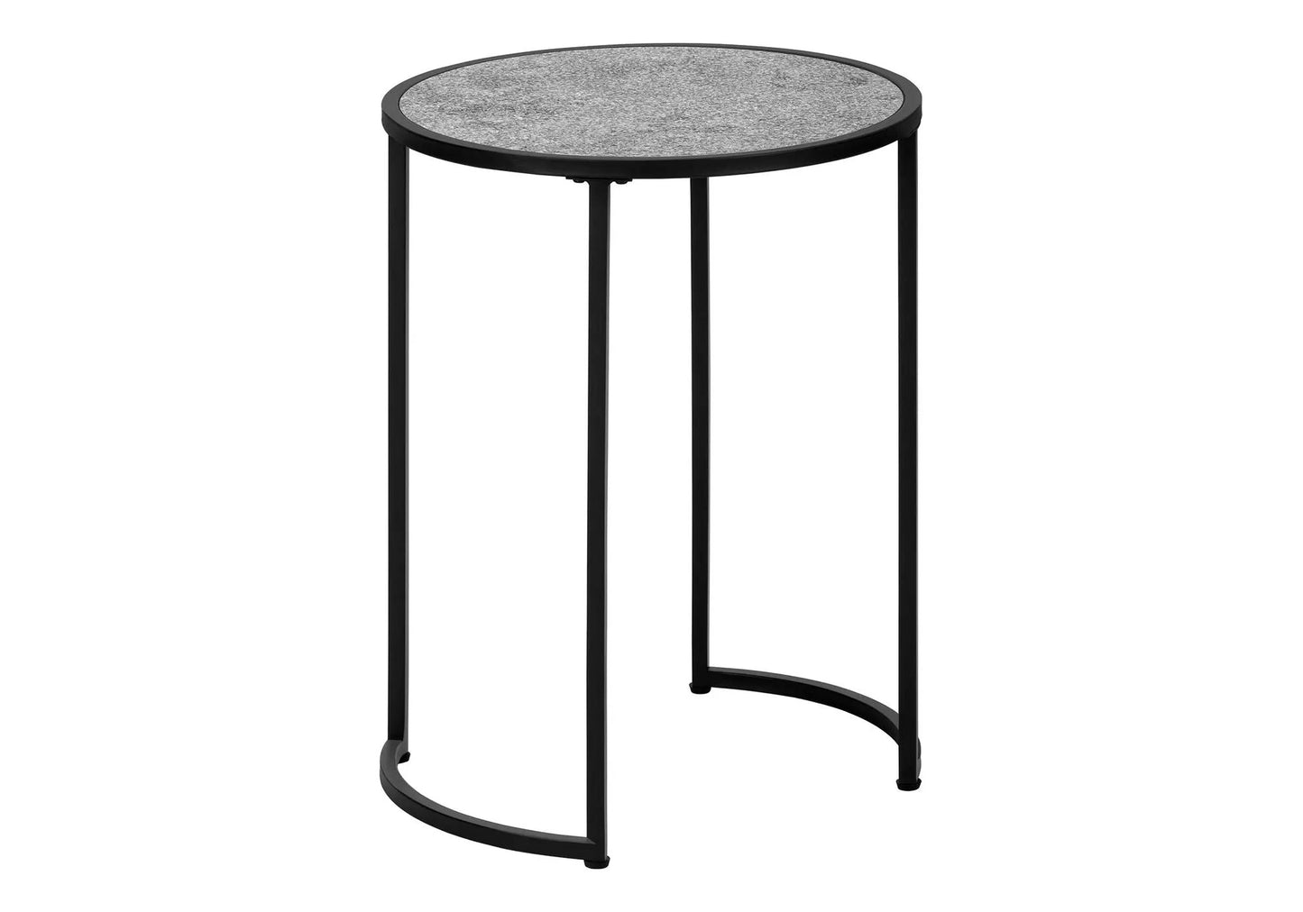 Round Accent Side Table black metal frame with speckled gray top by Unique Piece Furniture on Tampa Home & Garden Store
