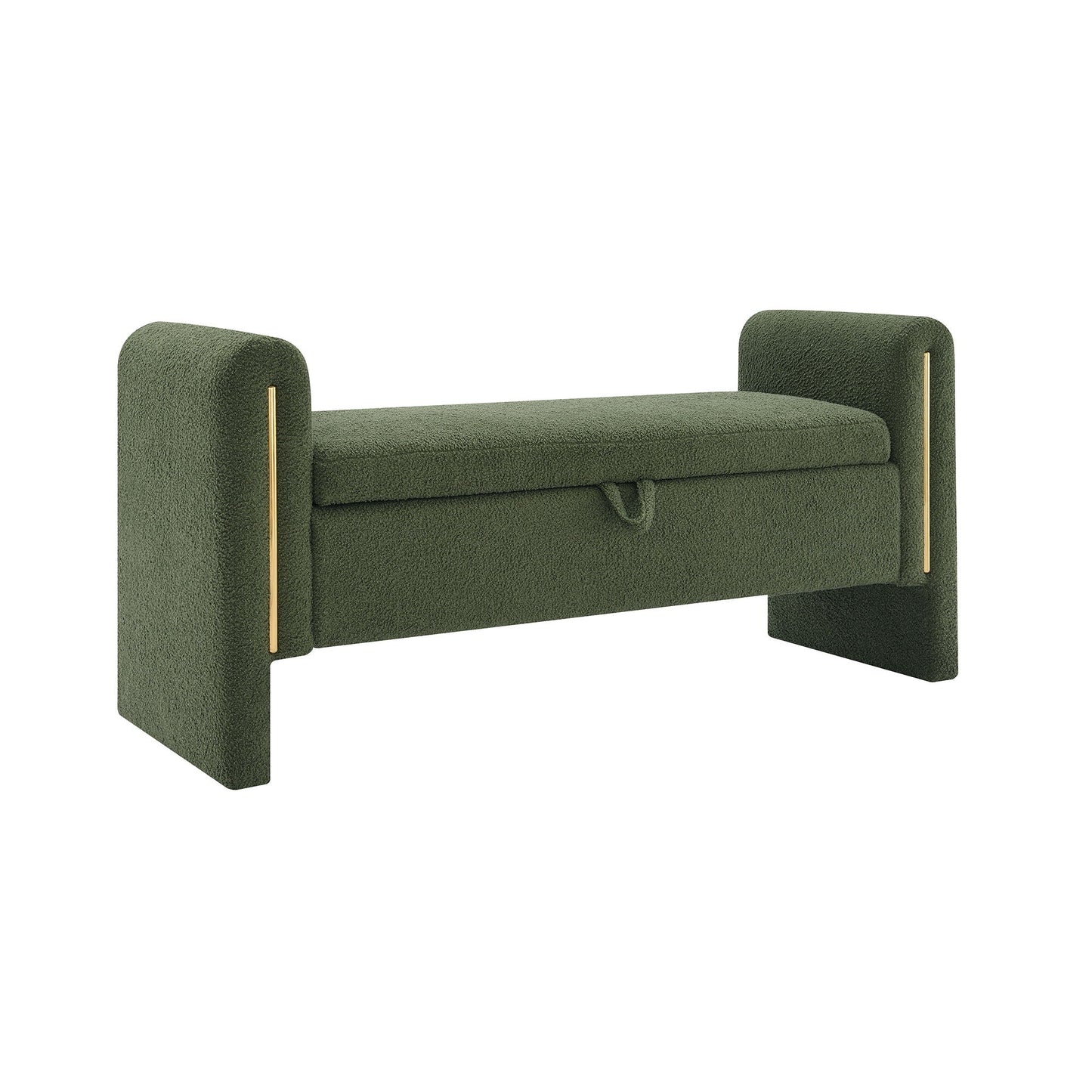 Modern Plush Teddy Bench With Storage And Seat