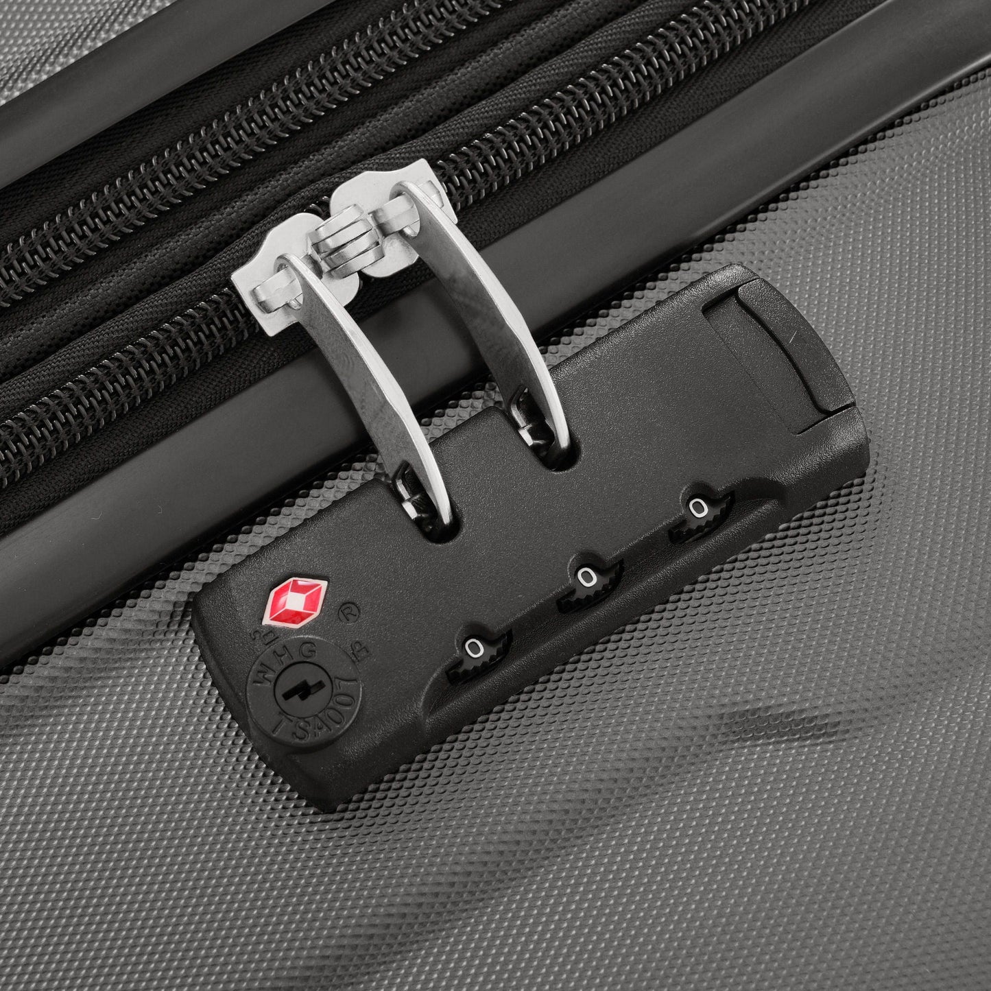 2-piece luggage set close-up with black ABS zippers and TSA lock on Tampa Home & Garden Store