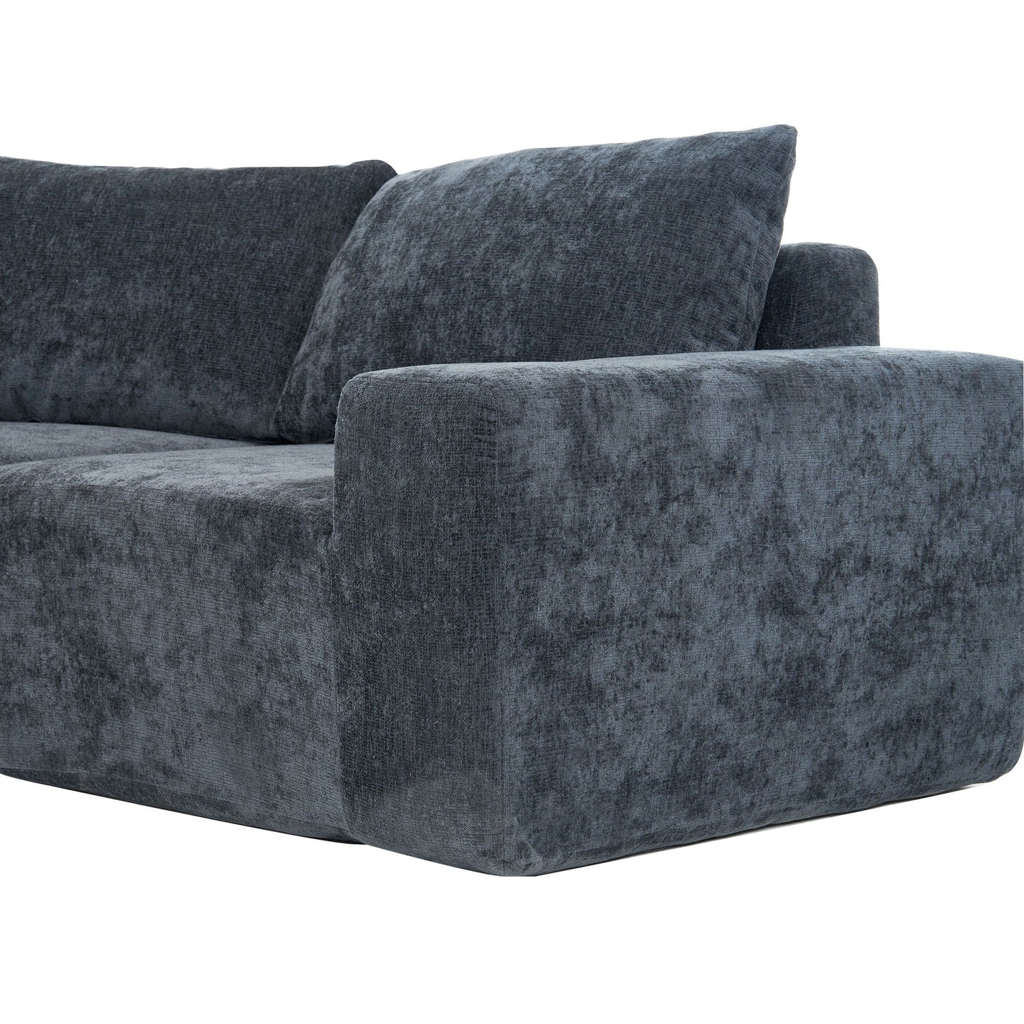 Modular Cloud Sectional Sofa Set, U-Shaped sofa in deep blue-gray fabric by HouseOfZazla on Tampa Home & Garden Store