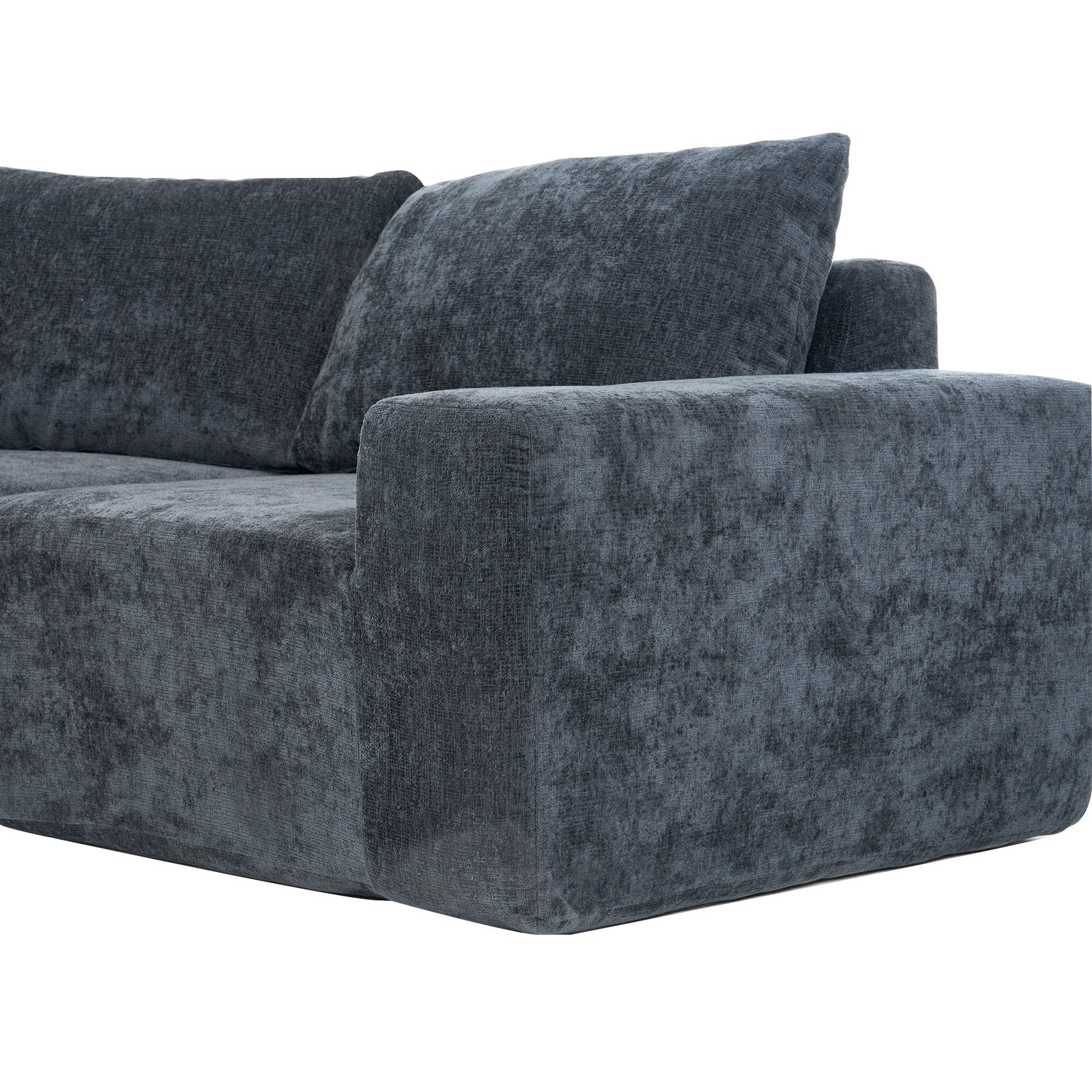 Modular Cloud Sectional Sofa Set, U-Shaped sofa in deep blue-gray fabric by HouseOfZazla on Tampa Home & Garden Store