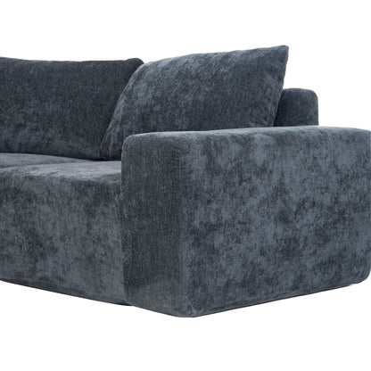 Modular Cloud Sectional Sofa Set, U-Shaped sofa in deep blue-gray fabric by HouseOfZazla on Tampa Home & Garden Store