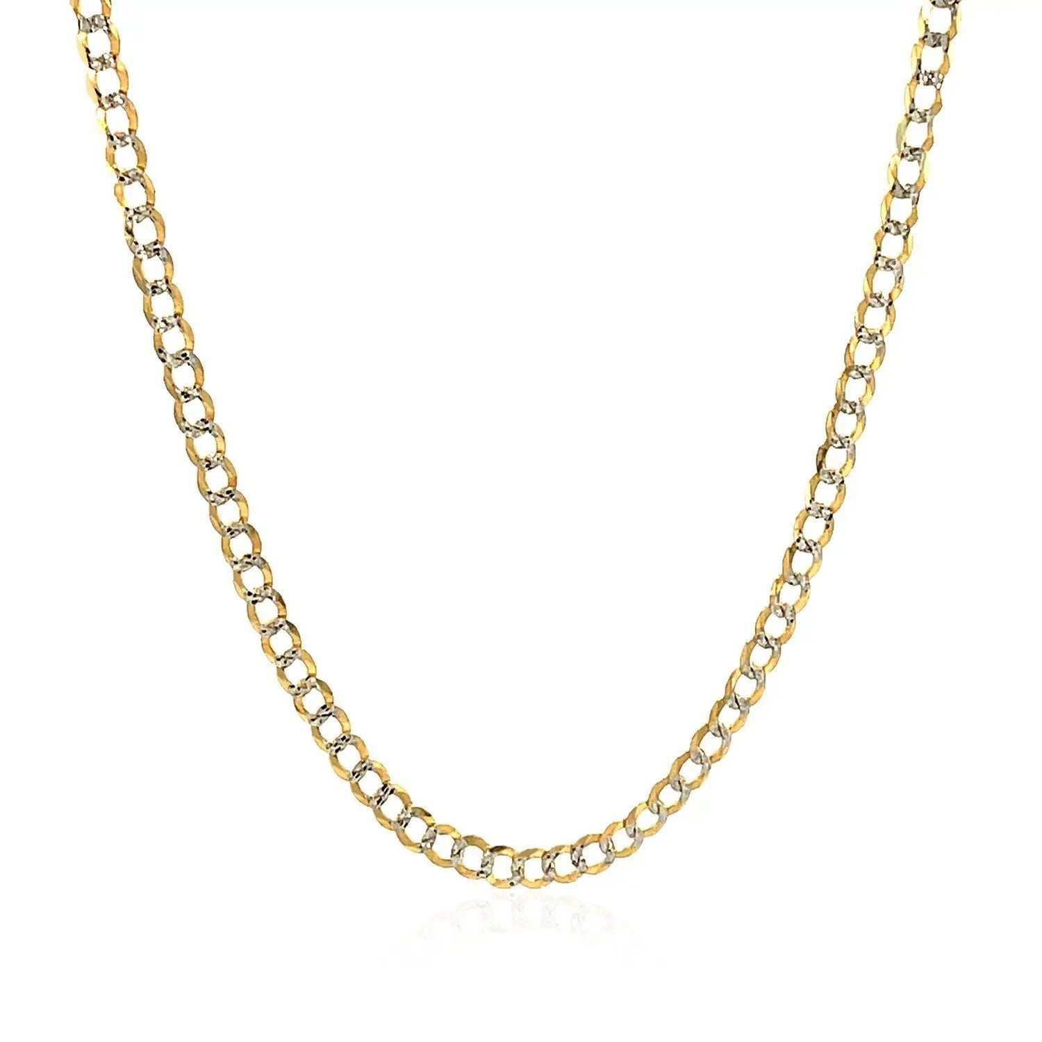 2.6 mm two-tone pave curb chain necklace in yellow and white gold by Bids.com on Tampa Home & Garden Store