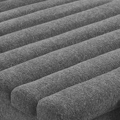 Upholstered L-Shaped Modular Sectional Sofa with Chaise gray textured fabric close-up on Tampa Home & Garden Store